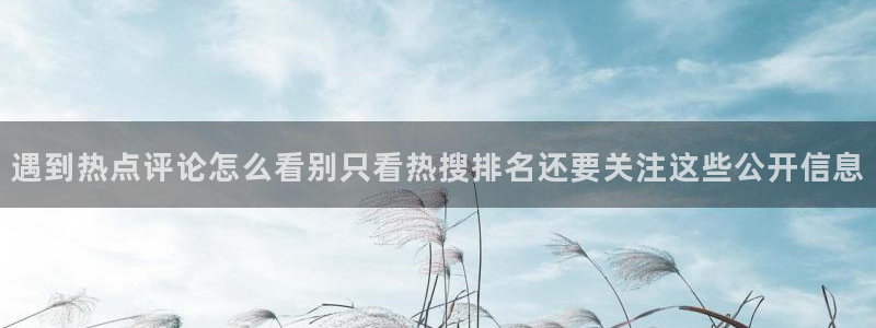 51吃瓜入口:遇到热点评论怎么看别只看热搜排名还要关注这些公开信息